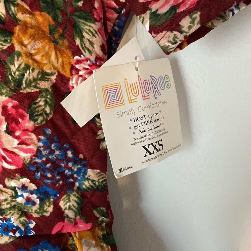 Lularoe Quilted Floral Dress WITH POCKETS - Picture 4 of 7